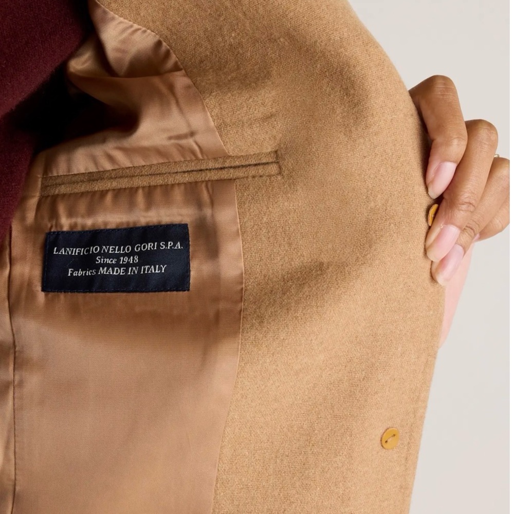 Quince Women’s  Italian Wool Stand Collar Blazer Warm Camel Outerwear M New - Picture 4 of 14